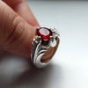 Pigeon Blood Red African Ruby Ring Natural African Red Ruby Yaqoot Silver Ring