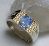 Original Mens Ceylon Sri Lanka Blue Sapphire Stone Silver Ring Real Neelam Ring