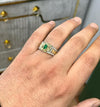 Natural Panjshir Emerald Zamurd Stone Silver Ring Valentine Gift Emerald Ring