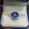 Swiss Blue Topaz Ring Real Topaz Ring Original Blue Swiss Topaz Stone Mens Ring