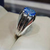 Swiss Blue Topaz Ring Real Topaz Ring Original Blue Swiss Topaz Stone Mens Ring