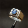 Ceylon Blue Sapphire Neelam Stone Silver Ring Mens Sapphire Ring Real Sapphire