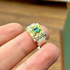 Natural Zambian Emerald Stone Ring Mother's day Gift Real Zamurd Zambian Stone