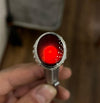 Original Yemeni Aqeeq Akik Blood Red Underlight Silver Ring Mother's Day Gift