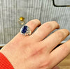 Royal Blue Real African Untreated Sapphire Blue Sapphire Stone Silver Ring Mens