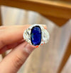 Royal Blue Real African Untreated Sapphire Blue Sapphire Stone Silver Ring Mens