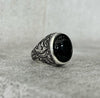 Old Rare Black Stone Ring Yemeni Stone Silver Ring Shia Ring Black Yamani Ring