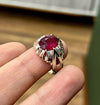 Real Genuine Top Fine Quality AAA African Ruby Stone Sterling Silver 925 Ring