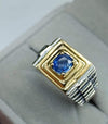 Natural Ceylon Blue Sapphire Ring Real Mens Ceylon Neelam Sapphire Silver Ring