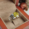 Xmas Gift Ceylon Yellow Sapphire Pukhraj Sterling Silver Ring Real Sapphire Ring