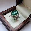 Green Aqeeq Yemeni Stone Sterling Silver Ring Natural Green Yamani Akik Haqeeq