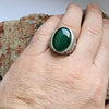 Green Aqeeq Yemeni Stone Sterling Silver Ring Natural Green Yamani Akik Haqeeq