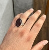 Natural Big Size Brown Yemeni Aqeeq Akik Haqeeq Stone Sterling Silver Ring Mens