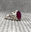 Pigeon Blood Red African Natural Ruby Stone Sterling Silver Ring Valentine Gift