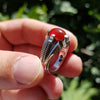 Original Yemeni Aqeeq Ring Real Agate Ring Yamani Haqeeq Akik Ring Blood Red