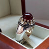 Dark Blood Red Yemeni Yamani Yamni Aqeeq Akik Haqeeq Sterling Silver Ring 925