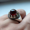 Dark Blood Red Yemeni Yamani Yamni Aqeeq Akik Haqeeq Sterling Silver Ring 925