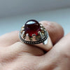 Dark Blood Red Yemeni Yamani Yamni Aqeeq Akik Haqeeq Sterling Silver Ring 925