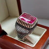 Xmas Gift Purple Topaz Sterling Silver Ring Christmas Topaz Silver Ring For Mens