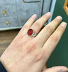 Blood Red Yemeni Surk Brown Aqeeq Akik Haqeeq Stone Silver Ring Valentine Gift