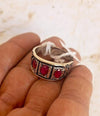 Natural African Untreated Red Ruby Stone Sterling Silver Ring Mother's Day Gift