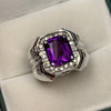 Purple Amethyst Stone Silver Ring Real Natural Original Amethyst Silver Ring 925