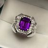 Purple Amethyst Stone Silver Ring Real Natural Original Amethyst Silver Ring 925