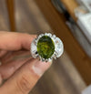 Natural Peridot Stone Sterling Silver Ring Real Peridot Ring Original Peridot