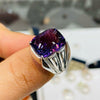 Natural Dark Purple Amethyst Stone Sterling Silver Ring Amethyst Valentine Gift