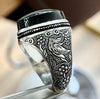 Natural Black Yemeni Akik Haqeeq Aqeeq Stone Ring Real Yamani Aqeeq Stone Ring