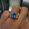 Swiss Blue Topaz Ring Real Topaz Ring Original Blue Swiss Topaz Stone Mens Ring