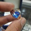 Swiss Blue Topaz Ring Real Topaz Ring Original Blue Swiss Topaz Stone Mens Ring