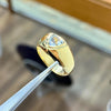 Natural Aquamarine Stone 18k Yellow Gold Ring Original Aquamarine Gold Ring Mens