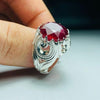 Afghanistan Ruby Stone Sterling Silver 925 Ring Red Ruby Ring Real Original Ruby