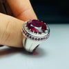 African Ruby Yaqoot Stone Sterling Silver Ring Natural African Ruby Stone Ring