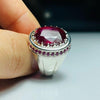 African Ruby Yaqoot Stone Sterling Silver Ring Natural African Ruby Stone Ring