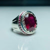 African Ruby Yaqoot Stone Sterling Silver Ring Natural African Ruby Stone Ring