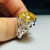 Original Yellow Zircon Zirconium Stone Sterling Silver Ring Real Yellow Zircon