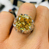 Original Yellow Zircon Zirconium Stone Sterling Silver Ring Real Yellow Zircon