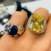 Natural Ceylon Blue Sapphire Original Zircon Stone Ring Buy Both Rings In 349