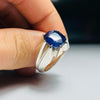 Natural Ceylon Blue Sapphire Original Zircon Stone Ring Buy Both Rings In 349