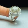 Champagne Color Moissanite Stone Sterling Silver Ring Valentine Gift Moissanite