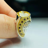 Real Genuine Yellow Zircon Zirconium Stone Sterling Silver Ring Valentine Gift