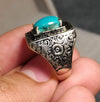 Original Feroza Stone Sterling Silver Ring Real Genuine Neeshapuri Feroza Ring