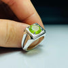 Round Cut Natural Peridot Stone Sterling Silver Fine Ring Valentine Gift Peridot