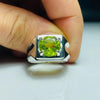 Round Cut Natural Peridot Stone Sterling Silver Fine Ring Valentine Gift Peridot