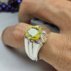 Xmas Gift Ceylon Yellow Sapphire Pukhraj Sterling Silver Ring Real Sapphire Ring