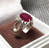 Pigeon Blood Red African Natural Ruby Stone Sterling Silver Ring Valentine Gift