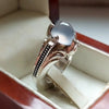 Xmas Gift Moonstone Sterling Silver Ring Real Moonstone Fine Silver Gems Ring