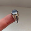 Xmas Gift Moonstone Sterling Silver Ring Real Moonstone Fine Silver Gems Ring